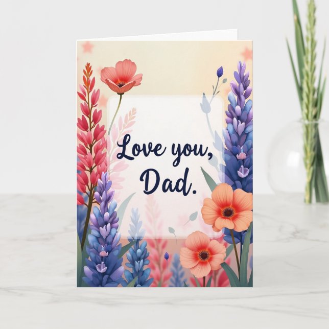 Tarjeta de Amor Floral para Papá (Anverso)