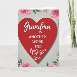 Tarjeta de amor floral sincero para abuela