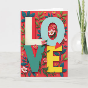 Tarjeta de amor floral vibrante