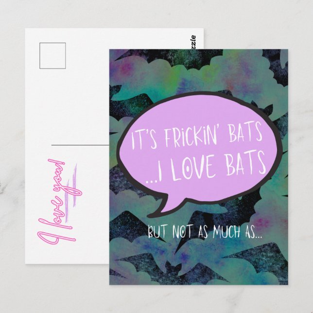 Tarjeta de amor Frickin' Bats - regalo de pareja,  (Anverso / Reverso)