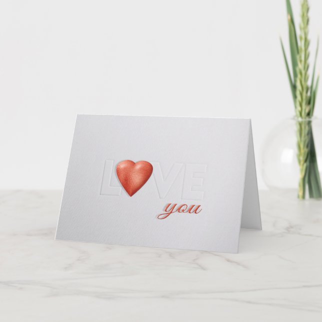 Tarjeta de amor Grabado en relieve Valentines (Anverso)