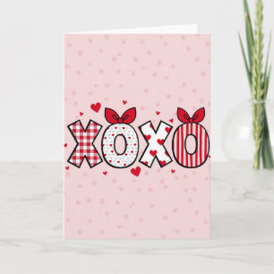 Tarjeta de amor gráfica Xoxo Hearts