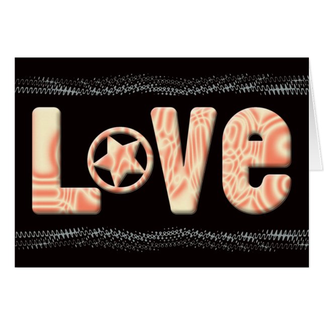 Tarjeta de amor Groovy Kinda (Anverso (Horizontal))