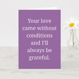 Tarjeta de amor incondicional y corazón agradecido