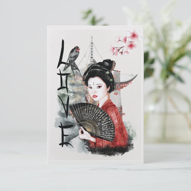 Tarjeta de amor japonesa  (Anverso de pie)