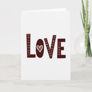 Tarjeta de amor Kraft minimalista