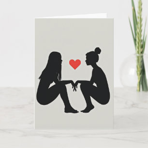Tarjeta de amor lésbico simple