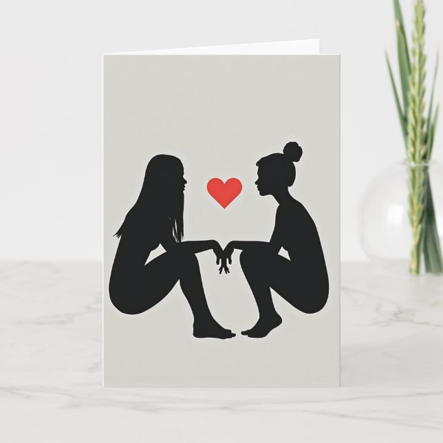 Tarjeta de amor lésbico simple (Anverso)