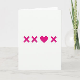 Tarjeta de amor Magenta Heart Xoxo