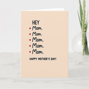Tarjeta de amor manuscrita para mamá