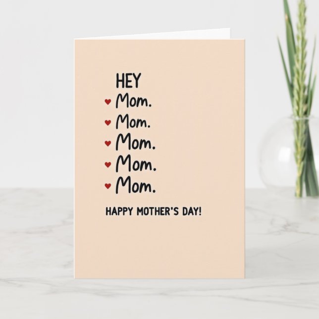Tarjeta de amor manuscrita para mamá (Anverso)