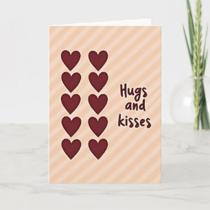 Tarjeta de Amor Melocotón Abrazos Besos