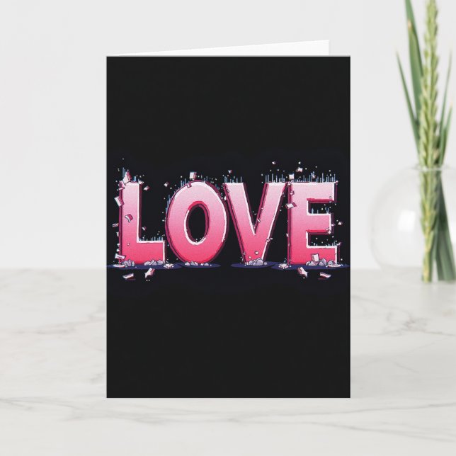 Tarjeta de amor minimalista con error (Anverso)
