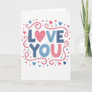 Tarjeta de amor minimalista corazones mate