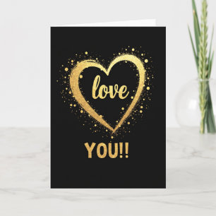 Tarjeta de amor minimalista en dorado