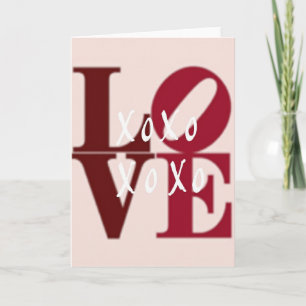 Tarjeta de amor minimalista Xoxo