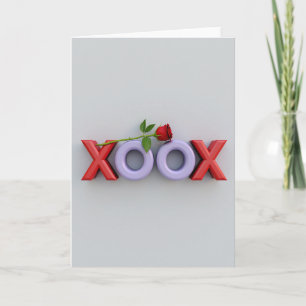 Tarjeta de amor minimalista Xoxo