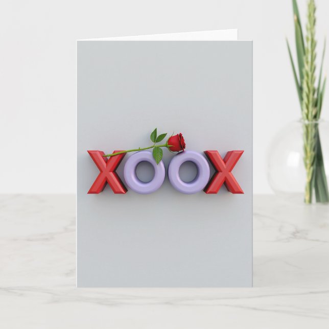 Tarjeta de amor minimalista Xoxo (Anverso)