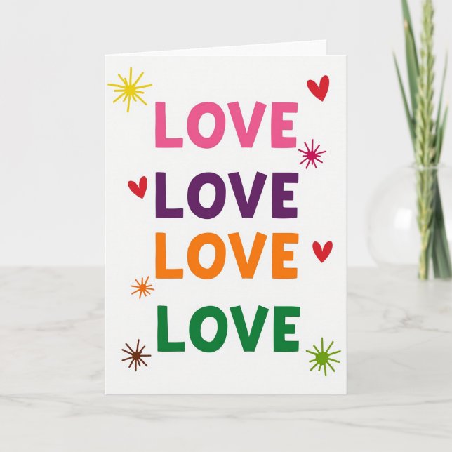 Tarjeta de amor múltiple simple (Anverso)