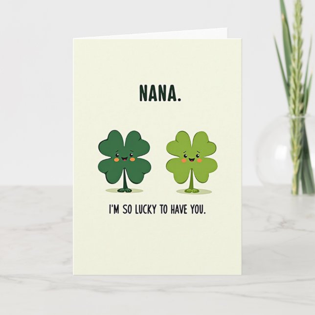 Tarjeta de amor Nana afortunada (Anverso)