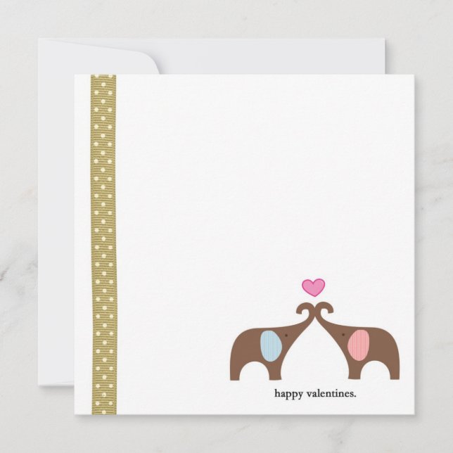 Tarjeta de amor para elefantes 5x5 (Anverso)