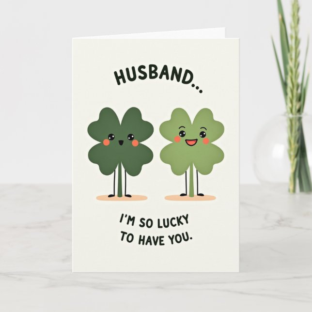 Tarjeta de amor para esposo tan afortunado (Anverso)