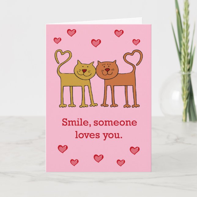 Tarjeta de amor para gatos de San Valentín (Anverso)