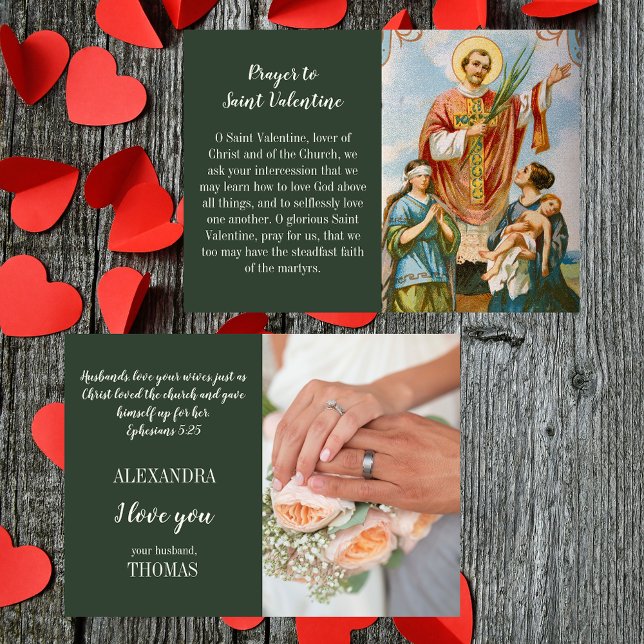 Tarjeta de amor para la mujer cristiana El día de  (Religious Christian Catholic Wife Husband Wedding Married Couple Valentine's Day Love Card for her)
