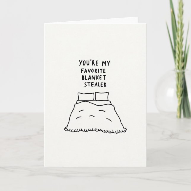 Tarjeta de Amor para Ladrón de Mantas Divertido (Anverso)