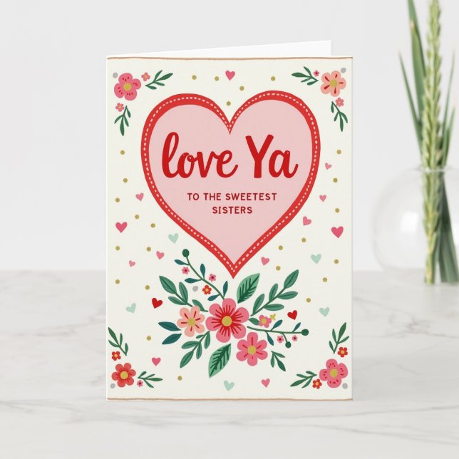 Tarjeta de Amor para las Hermanas Más Dulces (Anverso)
