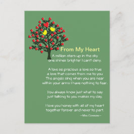 Tarjeta de amor para los pájaros con poema