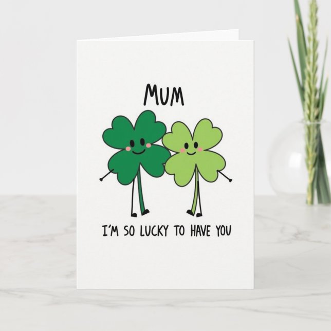 Tarjeta de amor para mamá afortunada (Anverso)