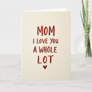 Tarjeta de amor para mamá con letras a mano