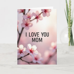 Tarjeta de amor para mamá Flor de cerezo rosa
