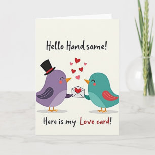 Tarjeta de amor para pájaros guapos
