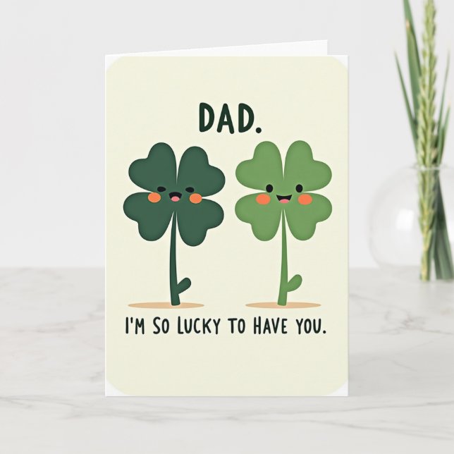 Tarjeta de amor para papá afortunado (Anverso)