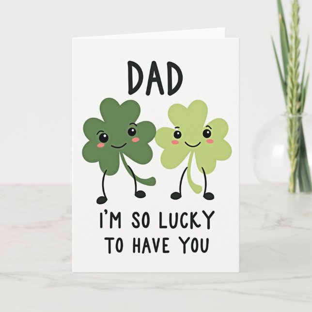 Tarjeta de amor para papá afortunado (Anverso)