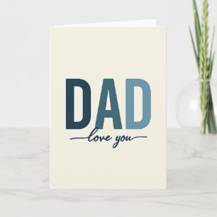 Tarjeta de amor para papá azul verdoso