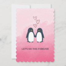 Tarjeta de amor para pingüinos