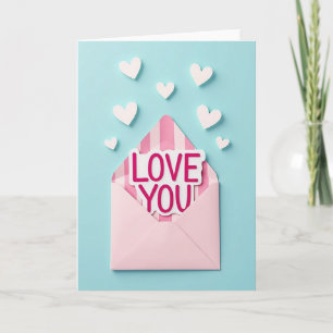Tarjeta de amor pastel sincero