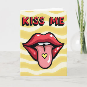 Tarjeta de Amor Pop Art Bésame los Labios