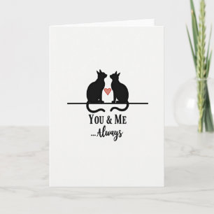 Tarjeta de Amor por Gatos Siempre Tú y Yo