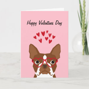 Tarjeta de amor Red Valentines de Boston Terrier
