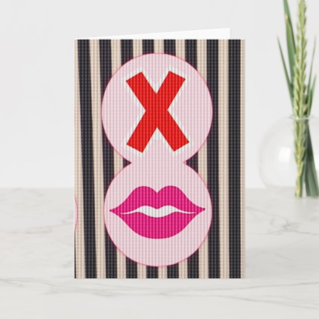 Tarjeta de amor Retro Kiss X (Anverso)