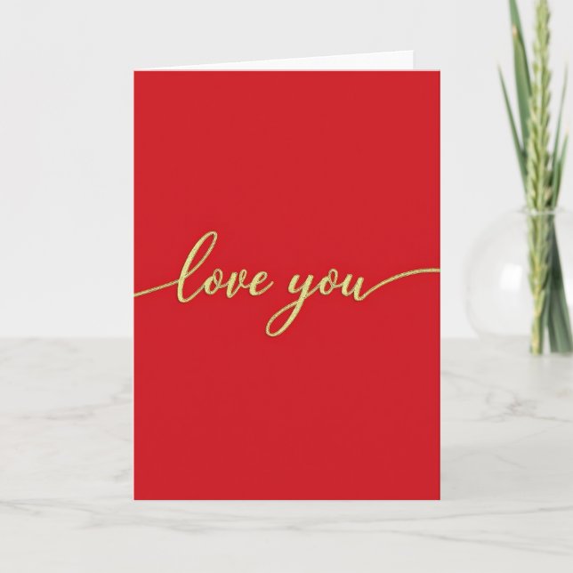 Tarjeta de amor rojo romántico (Anverso)