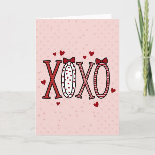 Tarjeta de amor romántico abrazos besos Xoxo