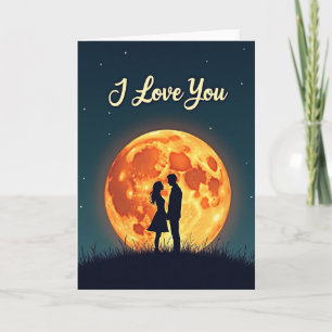 Tarjeta de Amor Romántico bajo la Luna