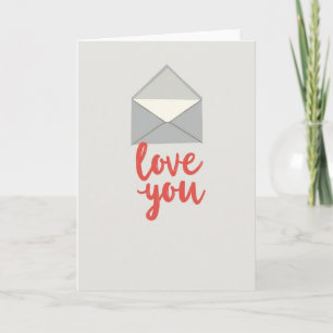 Tarjeta de amor romántico coral