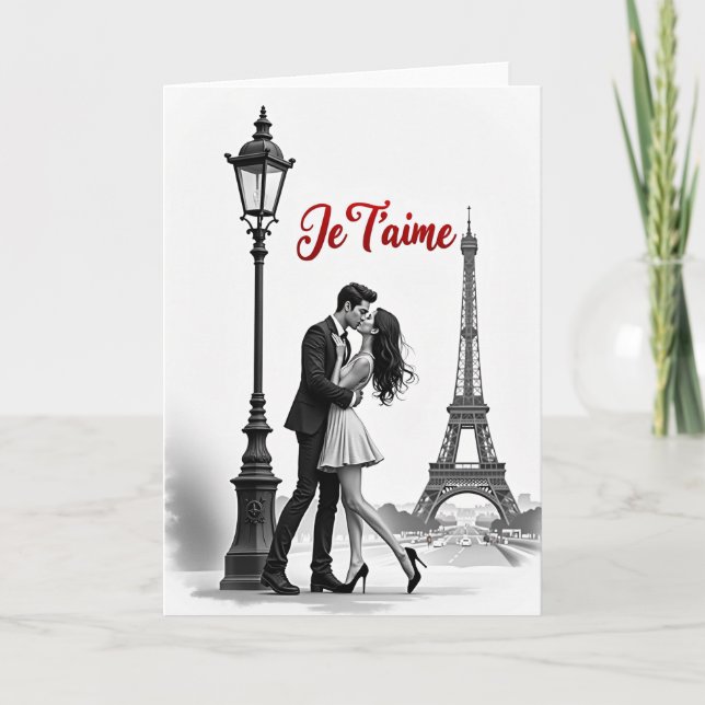Tarjeta de amor romántico de París (Anverso)