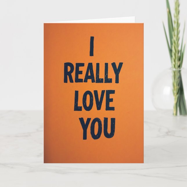Tarjeta de amor romántico naranja (Anverso)